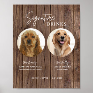 Hond drankteken afdrukbaar Trouwteken Rustiek Poster