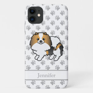 Hond Driekleurige Pomeranian Schattige Cartoon Hon Case-Mate iPhone Case