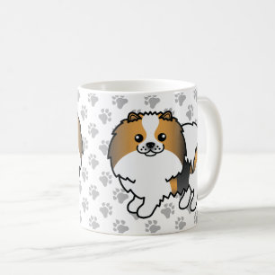 Hond Driekleurige Pommer Pomeranian Knuffige Carto Koffiemok