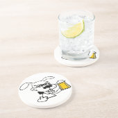 Hond Drink bier Zandsteen Onderzetter (Zijkant)