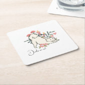 Hond Drink op Mij Lente Cocktail bruiloft Kartonnen Onderzetters (Schuin)