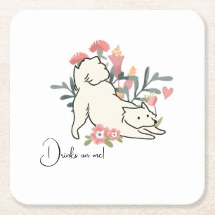 Hond Drink op Mij Lente Cocktail bruiloft Kartonnen Onderzetters