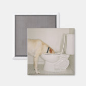 Hond drink uit het toilet magneet (Voorkant / Achterkant)