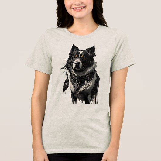 hond, dromenvanger, amulet, talisman, Tri-Blend shirt (Voorkant)