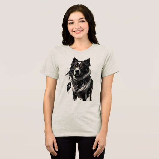 hond, dromenvanger, amulet, talisman, Tri-Blend shirt (Voorkant volledig)