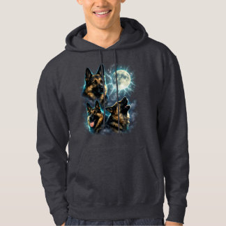 Hond Duitse Herder Huilend naar de Maan Hoodie