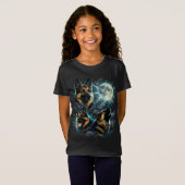 Hond Duitse Herder Huilend naar de Maan T-shirt (Voorkant volledig)