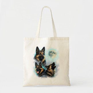 Hond Duitse Herder Huilend naar de Maan Tote Bag