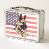 Hond Duitse Herder met Vlag van de VS-ontwerp (Achterkant)