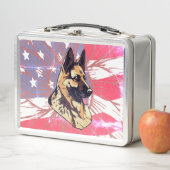 Hond Duitse Herder met Vlag van de VS-ontwerp (In situ)
