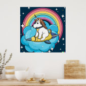 Hond Eenhoorn Ruimte Poster - Whimsisch Dier in de (Keuken)