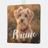 Hond Eenvoudige Naam Kerst Script Ornament (Links)