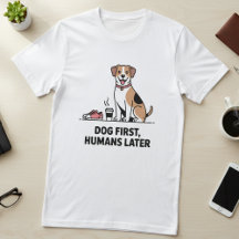 Hond eerst, mensen later - Illustratie van een sch