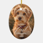 Hond Eerste Kerst Scriptie Ornament (Voorkant)