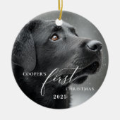Hond Eerste Kerst Scriptie Ornament (Voorkant)