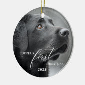 Hond Eerste Kerst Scriptie Ornament (Links)