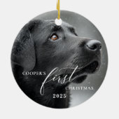 Hond Eerste Kerst Scriptie Ornament (Achterkant)