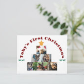 Hond Eerste Kerstboom, Huisdier, Gepersonaliseerd Feestdagenkaart (Staand voorkant)
