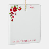 Hond Eerste Kerstmis Foto Keramisch Ornament (Rechts)