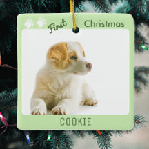 Hond Eerste Kerstmis Pet Puppy Foto Pawprints