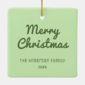 Hond Eerste Kerstmis Pet Puppy Foto Pawprints Keramisch Ornament (Achterkant)