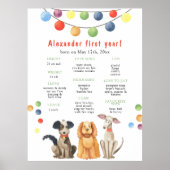 Hond eerste verjaardag mijlpaal verjaardag poster (Voorkant)