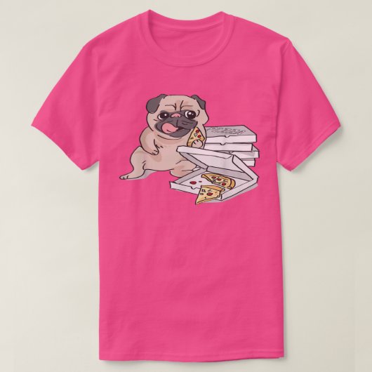 Hond eet een pizza t-shirt (Design voorkant)