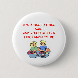 hond eet hond ronde button 5,7 cm