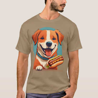 Hond eet HotDog familie meisje T-shirt