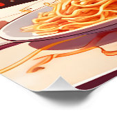 Hond eet spaghetti perfect poster (Hoek)