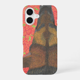 Hond en aardbei telefoonhoesje iPhone 16 hoesje