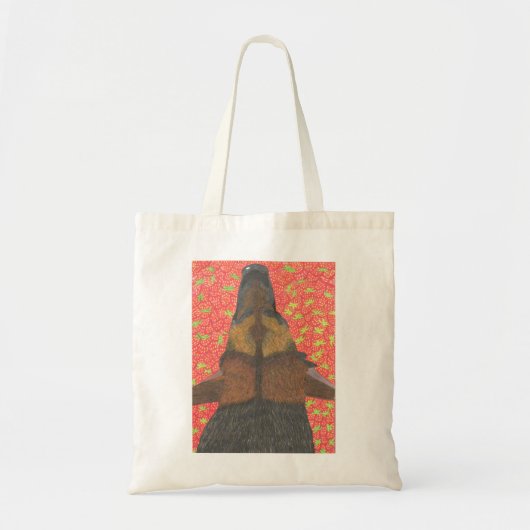 Hond en aardbeiertas tote bag (Voorkant)