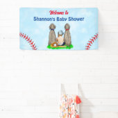 Hond en Baby Boy Baseball Baby shower Spandoek (Insitu)