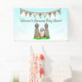 Hond en Baby Boy Baseball Baby shower Spandoek (Insitu)