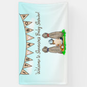 Hond en Baby Boy Baseball Baby shower Spandoek (Verticaal)