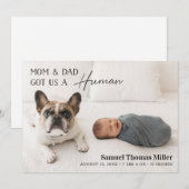 Hond en Baby geboorte Aankondiging (Voorkant / Achterkant)