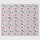 Hond en bloemen cadeaupapier (Vlak)