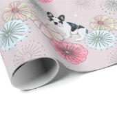 Hond en bloemen cadeaupapier (Rol Hoek)