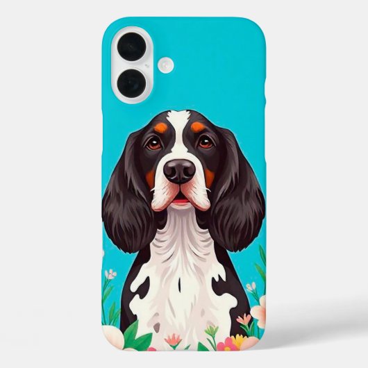 Hond en bloemen Case-Mate iPhone case (Achterkant)