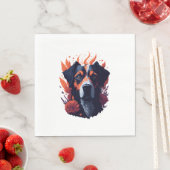 Hond en bloemen servet (Insitu)