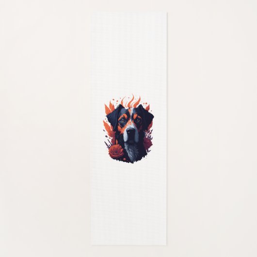 Hond en bloemen yogamat (Voorkant)