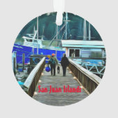 Hond en Boaters San Juan Islands Acryl Ornament (achterkant)