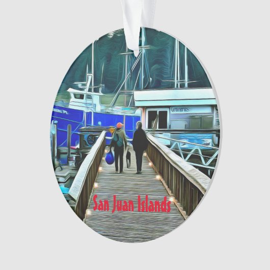 Hond en Boaters San Juan Islands Acryl Ornament (voorkant)