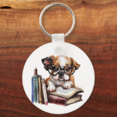 Hond en boeken sleutelhanger (Achterkant)