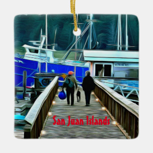 Hond- en boetseerversiering van de San Juan-eiland Keramisch Ornament