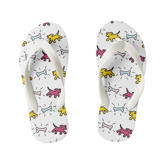 Hond en Bone Graffiti Stijl Kinder Flip Flop 2 (Voetbed)