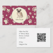 Hond en Bone Print Patroon Hond Grooming Spa Visitekaartje (Voorkant / Achterkant)