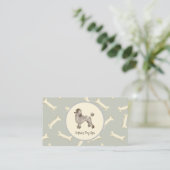 Hond en Bone Print Patroon Hond Grooming Spa Visitekaartje (Staand voorkant)