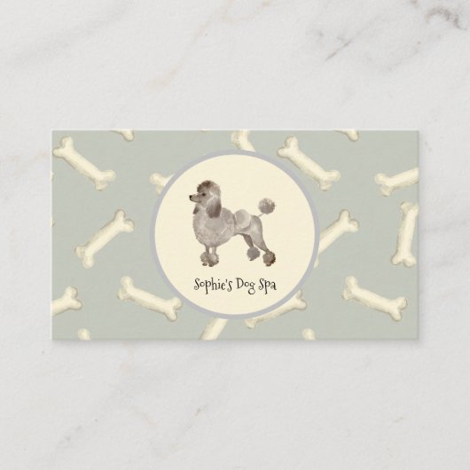 Hond en Bone Print Patroon Hond Grooming Spa Visitekaartje (Voorkant)