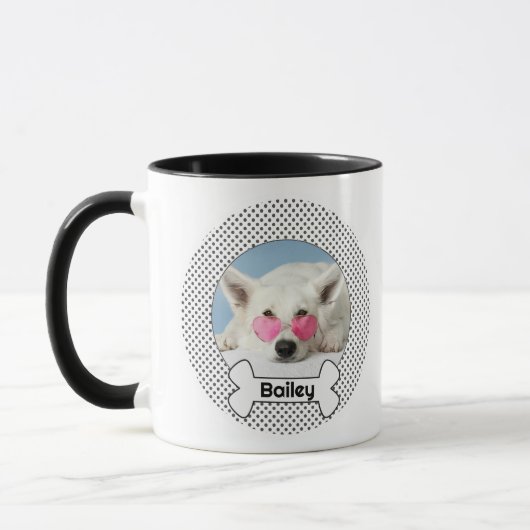 Hond en Bot Aangepaste Naam en Foto Mok (Links)